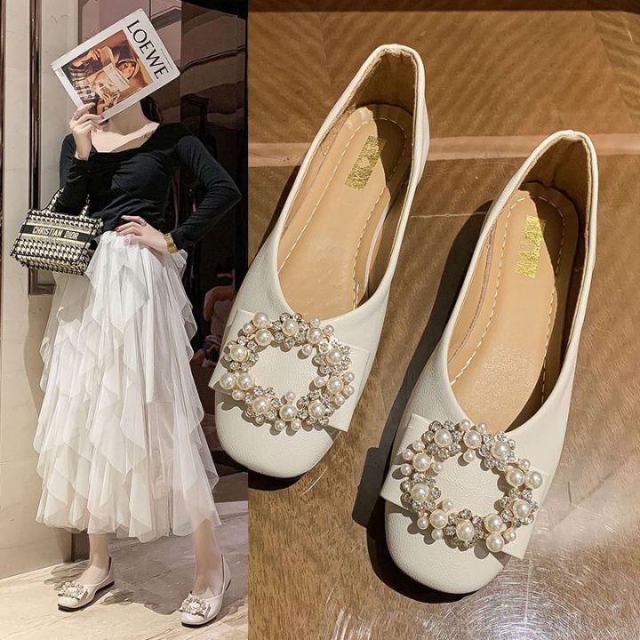 IZXX High quality Fashion korean doll on sale Platform Slip On Shoes low cut flat pointed rubber women PU Leather Work ladies Lazy office shoes for woman original brand latest 2023 new style #D4005