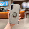 lthmy for OPPO F15 cover with bracket luxury premium silicone Pu shockproof phone case. 