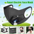 Air Purifying New Electric Face Mask Smart PM2.5 Fresh Universal Serial Bus Anti Dust Adjustable Unisex Anti-pollution ,3 Fan Speed,Polyester PU Sponge,4 Layers Filtration,Breathing Valve -. 