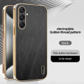 tzmar for Samsung Galaxy A56 5G Silk Pattern Luxury Electroplated Gold Phone Case Shockproof Protection Back Hard Cover. 