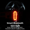 ROCKBROS Bicycle Rear Light Smart Bluetooth 5 lighting Modes Lock Light Waterproof TYPE-C Rechargeable Brake Sensing Tail Light Bike Accessories. 
