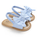 Sandal bukan Slip kain tunggal berjalan selesa gadis bayi kanvas Bowtie kasut sandal tali pinggang elastik. 