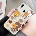 For Samsung Galaxy A20 Back Cover Case Fashion Brown Bear Soft Silicone Shockproof Camera Lens Protector Phone Cases. 