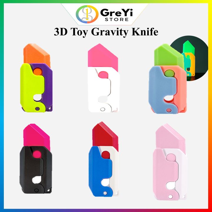 GreYi 3D Gravity Knife/Tik Tok Toy KNife/Decompression Toy/Prank Knife/Funny Finger Toys/3D Radish Knife