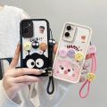 lthmy for OPPO A96 4G Case Compatible with Leather Case Cute Cartoon Protection Edge Soft and Shockproof Cell Cover with Lanyard Phone Cover. 