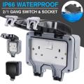 Outdoor Plug Socket Box Waterproof Electrical Switched 13A Storm Single Socket - White. 