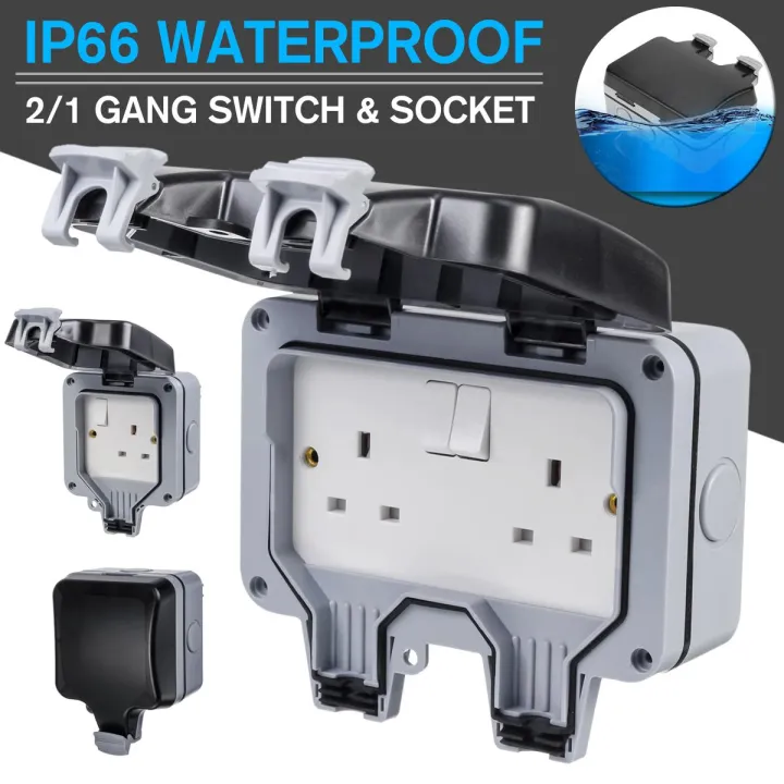 Outdoor Plug Socket Box Outdoor Plug New Socket Box Waterproof Electrical Switched 13A Storm ...