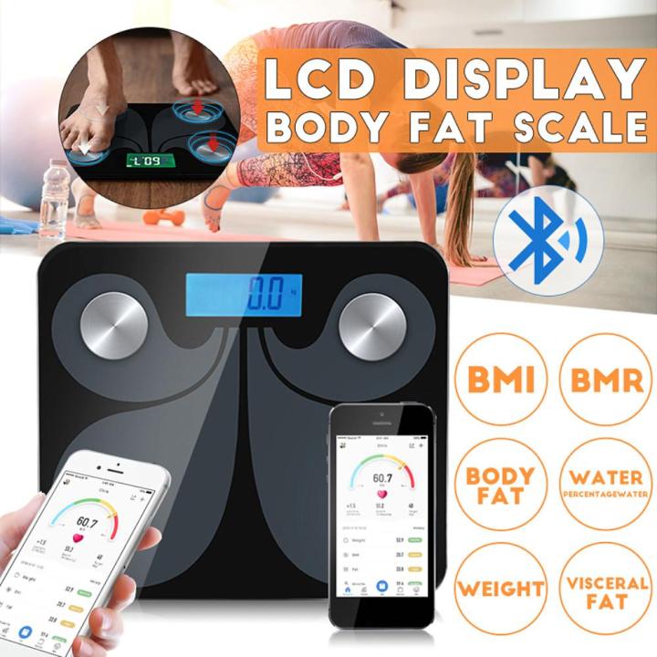 Luckyfine Bluetooth Digital Bathroom Smart Scale Body Weight Visceral ...