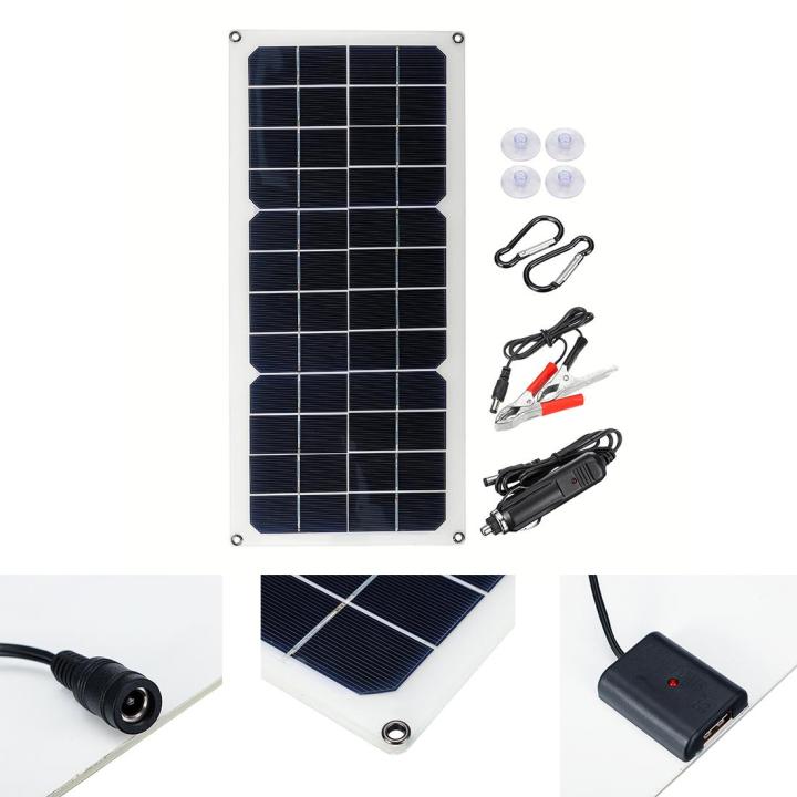 25W%20DUO%20Output%2012V%20%205V%20Universal%20Serial%20Bus%20Mono?Solar%20Power%20Charging%20Panel%20w%20Suckers%20&%20Carabiner%20for%20DUO%20Output%20for%2012V%205V%20Camping%20Fan/Lamp/Power%20Generator%20System%20For%20iPhone%20Huawei%20-%20-%20Image%205
