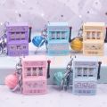 【HBESTY】 Kawaii Sanrio Casino Game Console KeyChain Melody Cinnamoroll Kuromi Cute Fashion Mini Simulation Turn hine Keychain Toy Gift. 