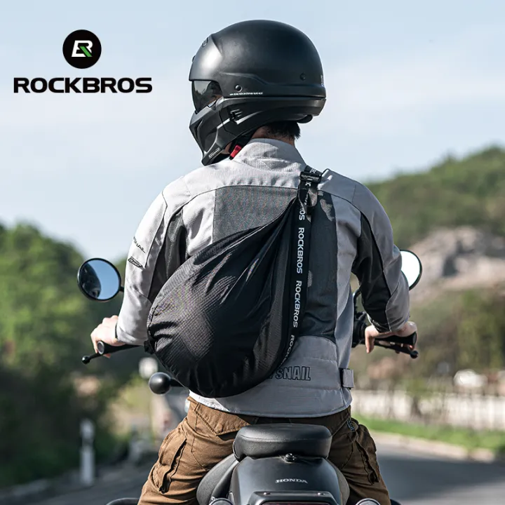 ROCKBROS Bicycel Helmet Big Large Capacity 10/15L Convenient Reflective Logo Motorcycle Bag with Net Pocket Travel Accessories