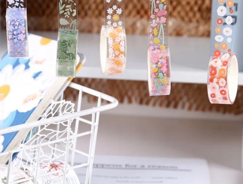 TRINGKY Cute Plants Flowers Adhesive Washi Tape DIY Decorative Masking Tape Scrapbooking