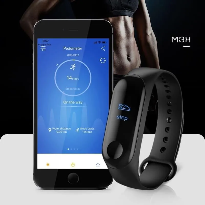 M3 Pro Fitness Bracelet OLED Color Touch Screen Smart Wristband