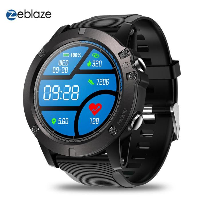 Zeblaze VIBE 3 Pro New Full Round Touch Real-time Weather Optical He*art Rate All-day Tracking Smart Watch -- Red / Black / Blue - Black