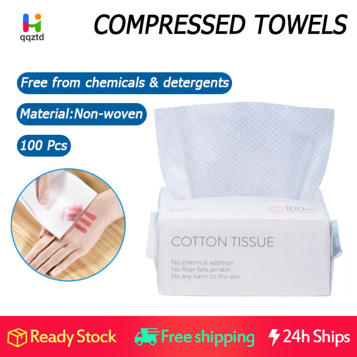 【Exclusive】 100PCS Disposable Clean Make of Cotton Remove Makeup Towel Wash Facial Tissue