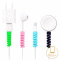 MissConnie one For iphone Samsung Android USB Charging earphone Case Cover Spiral Cable protector Data Line Silicone Bobbin winder Protective. 