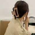 Frosted Morandi color square ladies Korean fashion simple all match going out shark clip hair accessories. 