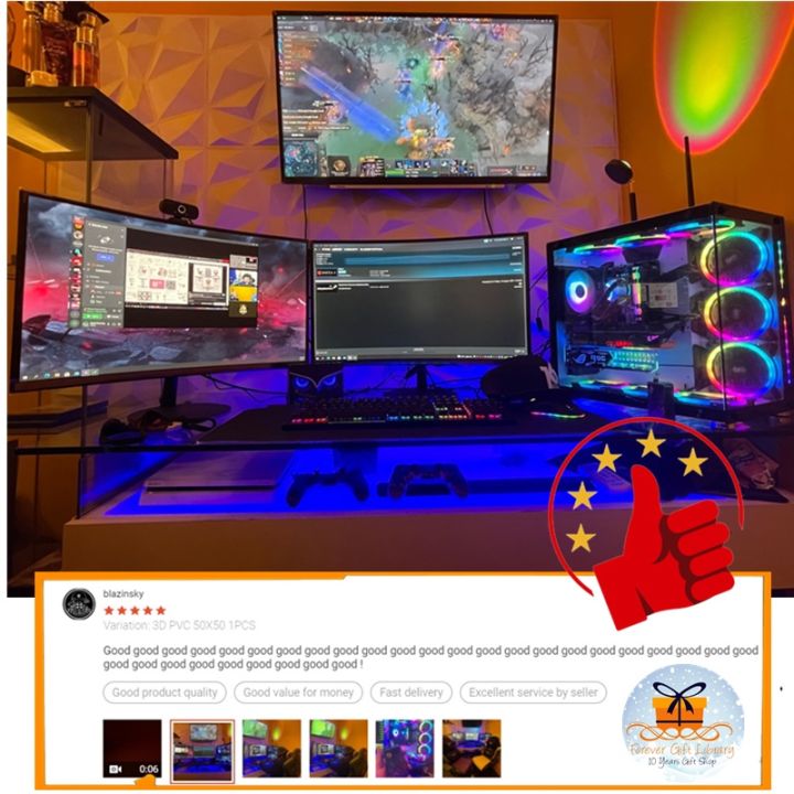 GIFT%2050CM%203D%20Wallpaper%20Gaming%20Room%20PVC%20Gaming%20Wall%20Decoration%20wallpaper%20dinding%203D%20waterproof%20Wallpaper%20Bilik%20Aesthetic%20-%20Image%202