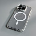 Vorix Sanptoch For Magsafe Invisible Stand Phone Case For iPhone 15 / 14 / 13 / 12 Pro Max Clear Shockproof Bumper Cover For iPhone 15 Pro Transparent Protection Casing With Camera Lens Holder. 