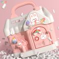 TEMI Cute Mushroom House Piggy Children Cartoon Coin Bank Student Gift Money Saving Box Key Kids Pretend Toys. 
