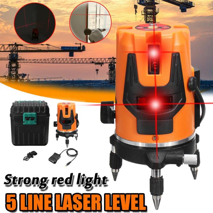 5 Lines Red Beam 3D Laser Level Automatic Self Leveling 360 Rotary ...