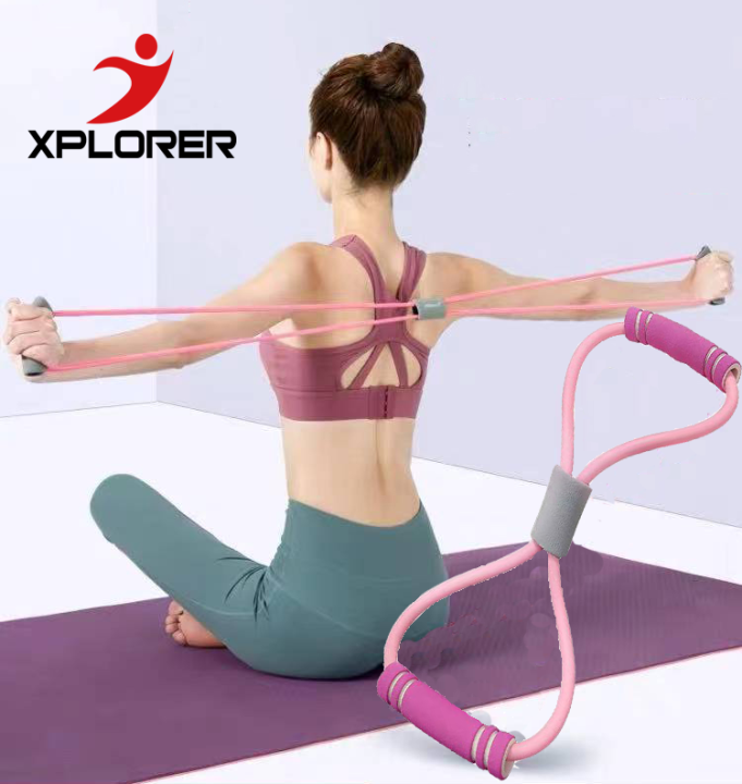 Yoga Resistance Rope Shoulder Stretching Figure 8 shape Chest expander ...