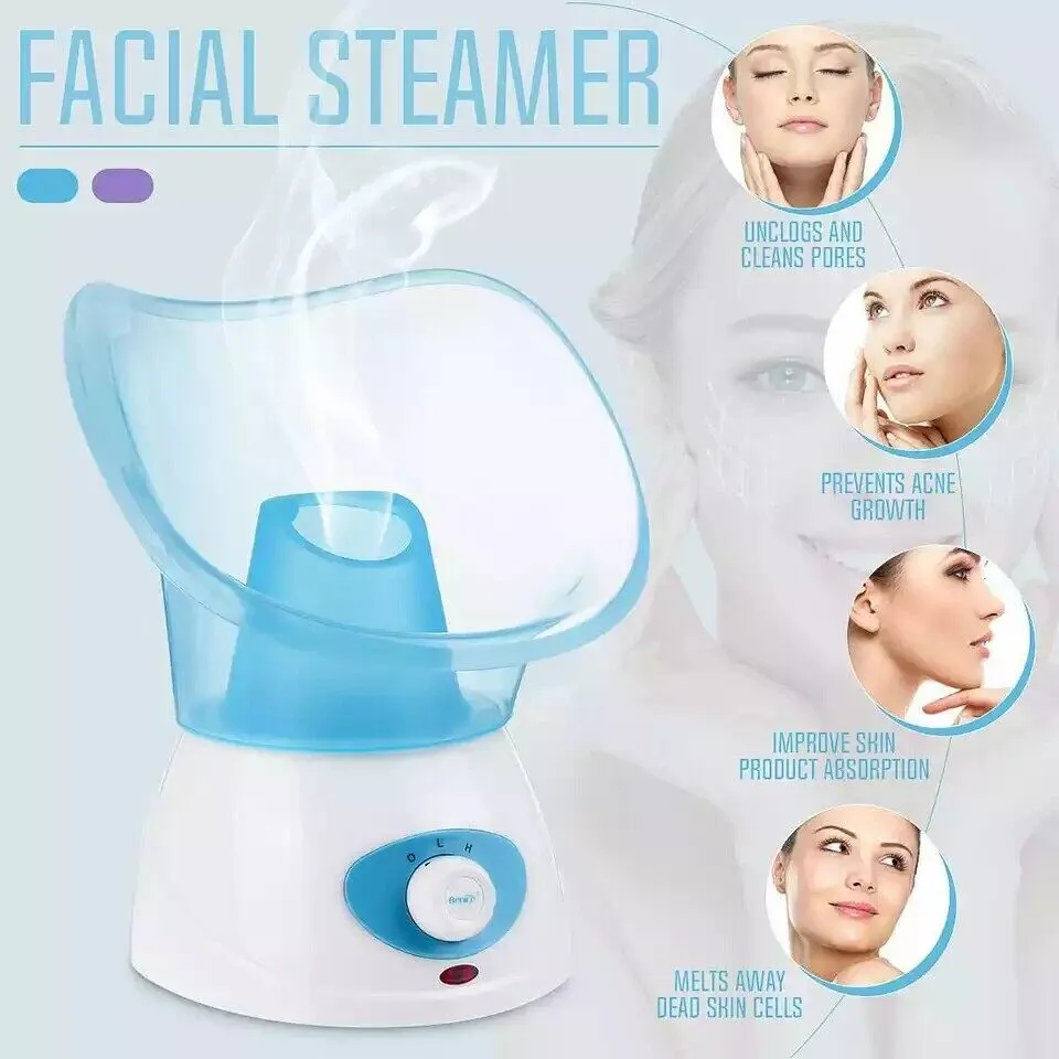 A professional skincare deep-cleaning facial steamer machine; thermal spray and automatic alcohol sprayer-in-one beauty face care cleaning device (US plug)