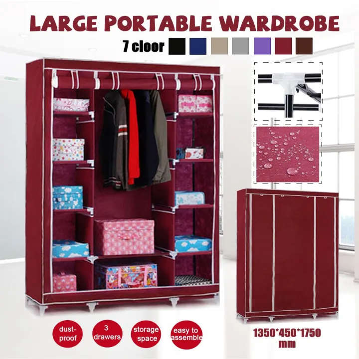 Multifunction Wardrobe Closet Premium Furniture Fabric Large Wardrobe ...