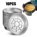10pcs Oil-Proof Aluminum Foil Tin Box Air Fryer Disposable Paper Liner Non-Stick Steaming Basket Mat Kitchen Baking Tray 6/7/8inch. 