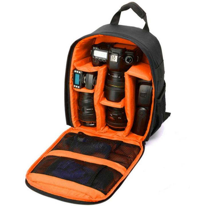 Camera Backpack Waterproof Chic Scratch-resistant Lens Case Bag For Canon  DSLR Outdoor-Orange