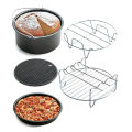 Air Fryer 129Pcs Air Fryer 6" /7" /8" Frying Baking Pan Rack Pizza Tray Pot Tool Accessory.