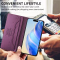 lthmy for itel P55 5G cover leather wallet flip cover with card holder kickstand magnetic closure phone case. 