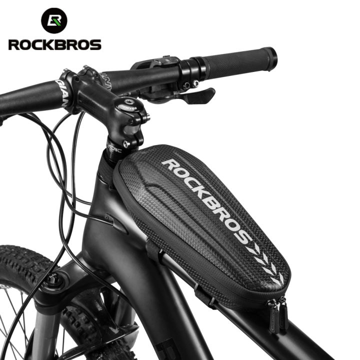 ROCKBROS Hard Shell Front Frame Tube Bike Bag Rainproof MTB Road Folding Saddle Bag Multifunctional Large Capacity Bicycle Bag
