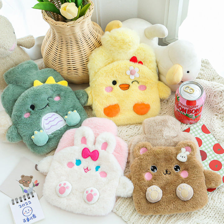 Hot Water With Plush Pocket Cute Cartoon Animals Design Bottle Bag Period Pain Relief