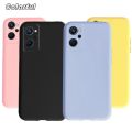 Oppo A96 Case CPH2333 Plain Candy Color Soft Silicone Phone Cover For OppoA96 Casing 6.59''. 