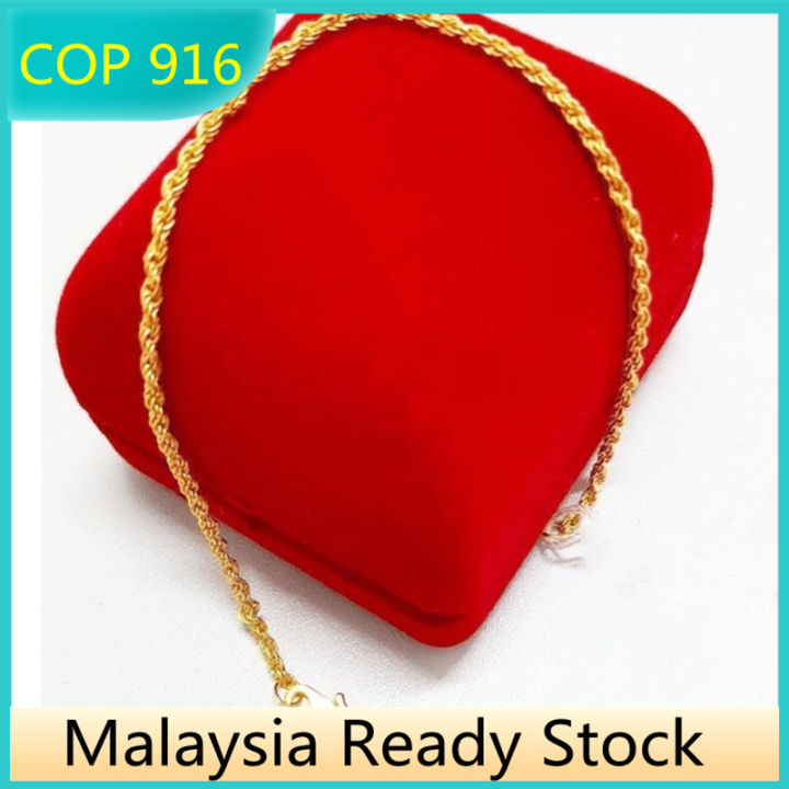 Rantai Bet Tulen Bangkok Cop Viral Murah Emas Lelong Tangan Lelaki Bracelet for Women Korea Gelang Kaki Perempuan Gold 916 Original Malaysia