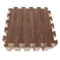 9PCS Wood New Interlock EVA Foam Floor Puzzle Pad Work Gym Mat Kid Safety Play Rug - Deep wood grain. 