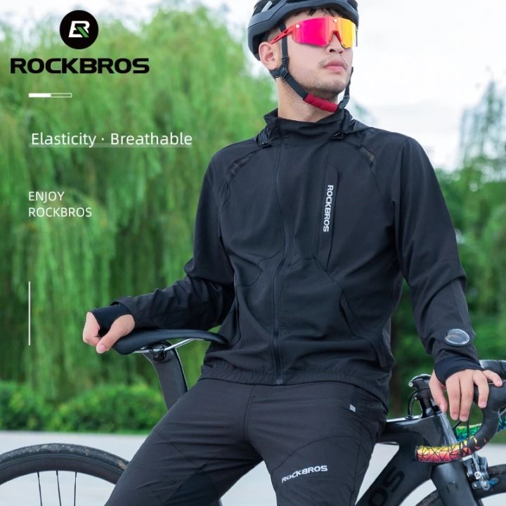 ROCKBROS Men's Cycling Clothing Sets Breathable Cycling Jacket Comfortabe Thin Unisex Windproof Outdoor Sport Suit(European size)