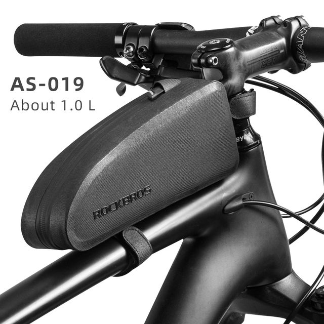 ROCKBROS Bicycle Bags Waterproof Cycling Top Front Tube Frame Bag Large Capacity MTB Road Bicycle Pannier Black Bike Accessories
