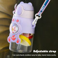 ml D Sticker Portable Kids Water Bottle With Straw Botol Air Children School. 