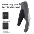 ROCKBROS Cycling Gloves Warm Fleece Lining Screen-touch Full Finger Motorcycle Gloves Adjustable Lightweight Windproof Non-slip Bicycle Riding Gloves. 