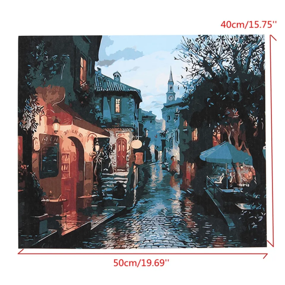 SENQAO Bus Paint By Number Kit - Seaside Scenery Landscape For Adults 16x20 Inch