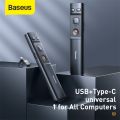 Baseus Remote Controller Presenter Wireless Pen 2.4Ghz USBC Adapter Handheld Remote Control Pointer Red Pen Powerpoint PPT Pen.