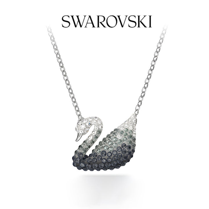 SWAROVSKI%20Iconic%20Swan%20Necklace%20and%20Earrings%20Collection,%20Rose%20Gold%20Tone%20Finish,%20Black%20Crystals%20-%20Image%208