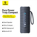 Baseus AeQur 30 Air Wireless Bluetooth Speaker IPX5 Waterproof Portable Loudspeaker Music Stereo Outdoor Subwoofer Splash Proof Rechargeable Music Player with Colorful Ambient Light. 