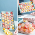 【Footprint】 Round Ice Cube Tray Ball Maker Mold For Freezer Mini Circle Making 33PCS Sphere Chilling Cocktail. 