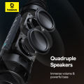 Baseus AeQur 30 Air Wireless Bluetooth Speaker IPX5 Waterproof Portable Loudspeaker Music Stereo Outdoor Subwoofer Splash Proof Rechargeable Music Player with Colorful Ambient Light. 