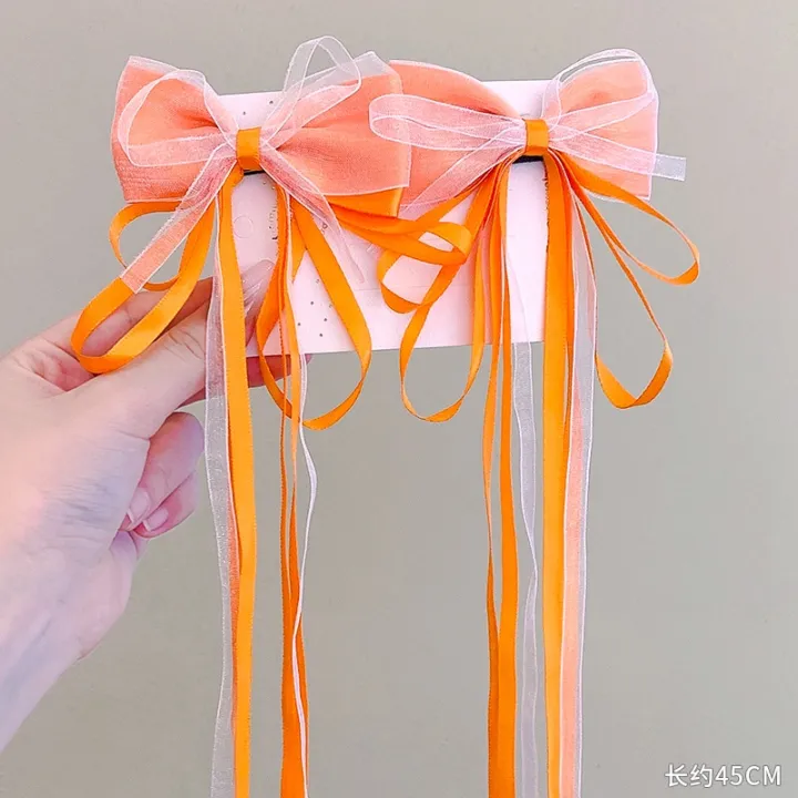 Bow%20ribbon%20tassel%20girl%202%20piece%20hair%20clip%20set%20with%20bow%20decoration%20-%20Image%205
