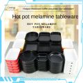 【Hot New Release】 melamine plates set Melamine Hot Pot Plate Self Service Tableware Plastic Kabob String Disk Korean Barbecue Plate Stacked Rectangular Side Dish Plate melamine tableware.
