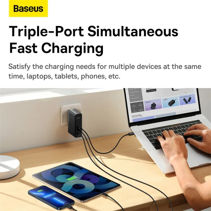Baseus%20140W%20GaN5%20USB%20C%20Fast%20Charger%20PD3.1%20QC4.0%20Triple-port%20Quick%20Charger%20For%20iPhone%2014%20Pro%20Max%20Vivo%20Oppo%20MacBook%20Pro%20%5BFree%20USB%20C%20Cable%5D%20-%20Image%208